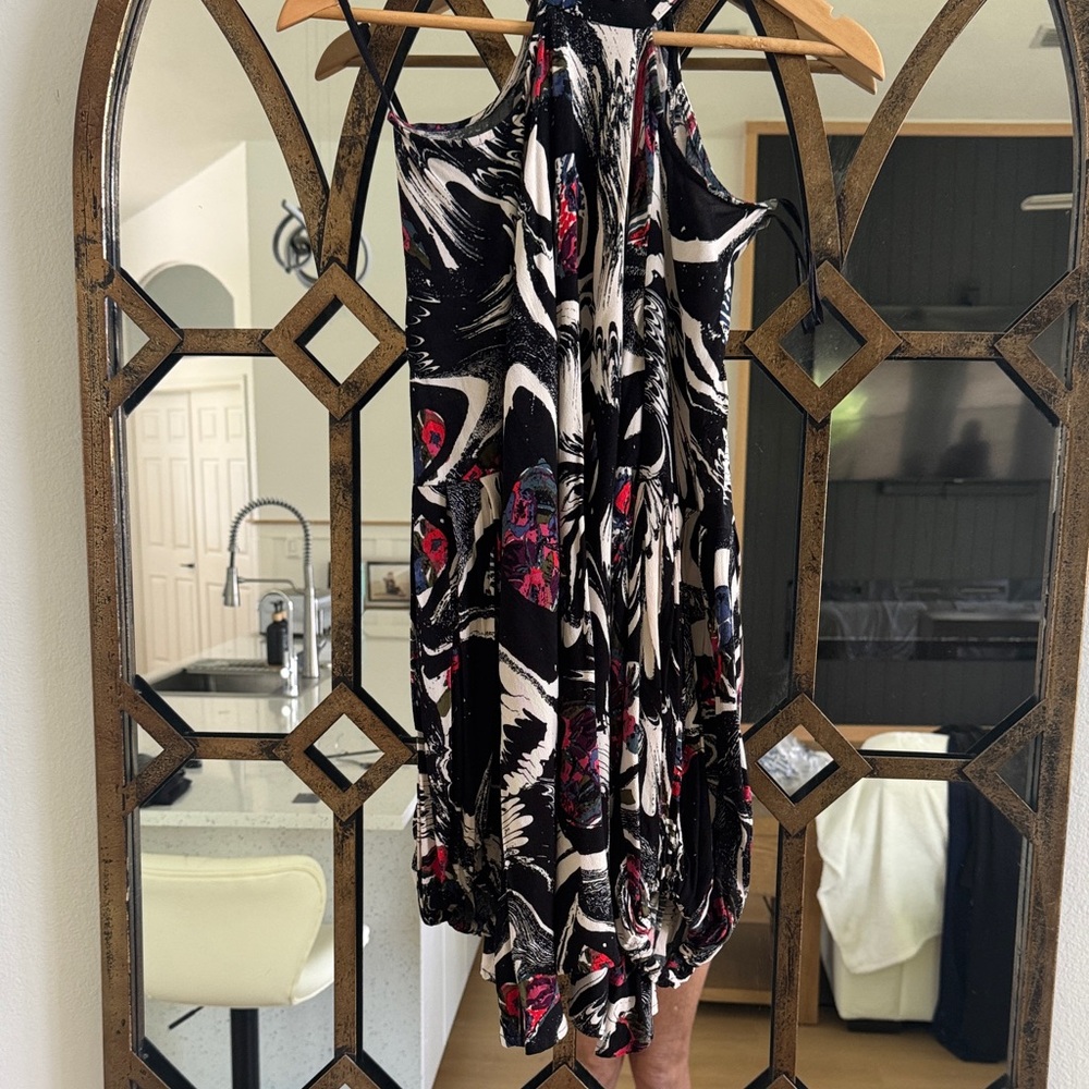 Free People Black and White Asymmetrical Sundress
